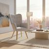 FAUTEUIL NATALIE - Natuurlijke kleuren/Lichtgrijs, Modern, Hout/Textiel (64/99/69cm) - Bessagi Home