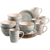 Frühstücksset Lumaca aus Steingut, 18-teilig - Grau, Basics, Keramik - Mäser