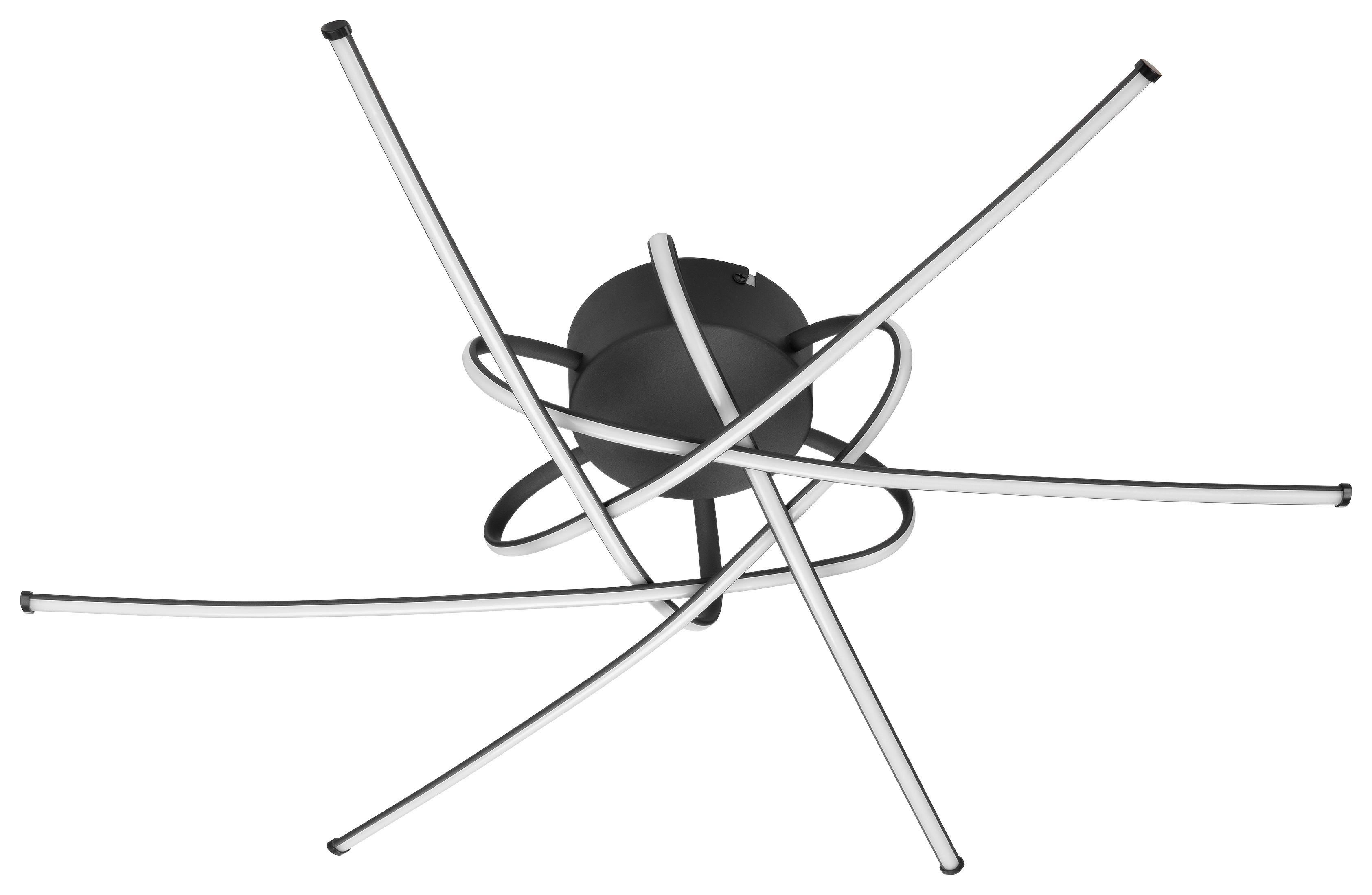 LED-TAKLAMPA STRAL - svart, Modern, metall/plast (65,5/65,5/14cm)