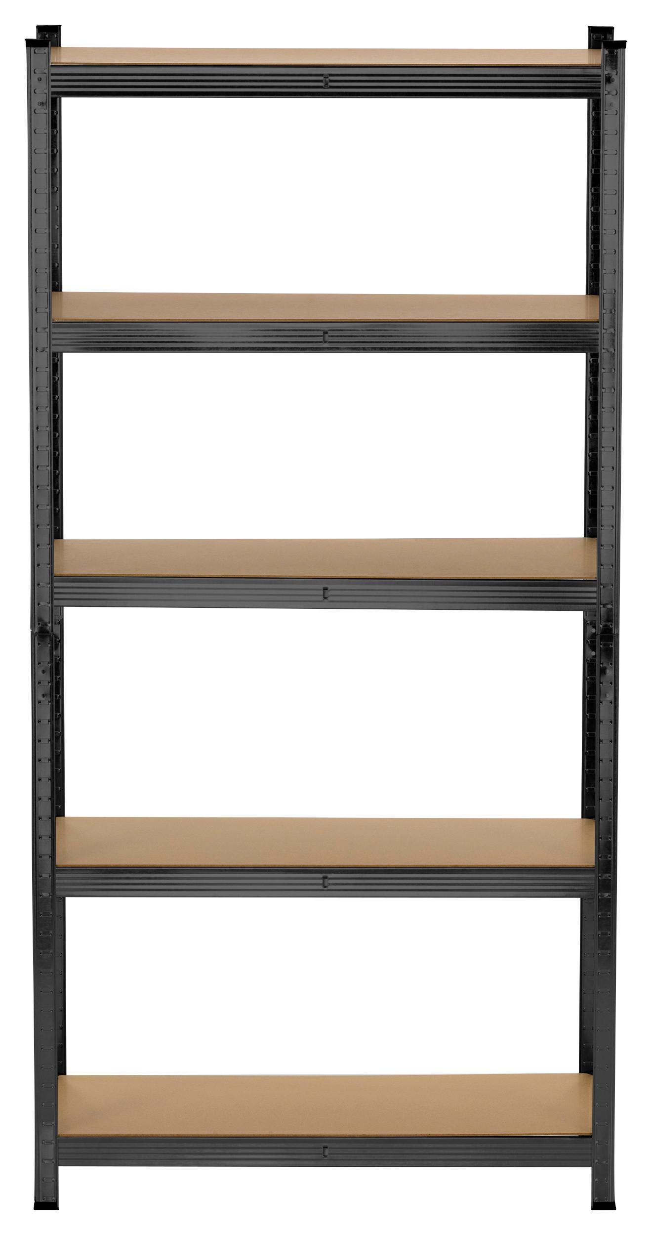 Schwerlastregal Johann Naturfarben/Schwarz - Schwarz/Naturfarben, KONVENTIONELL, Holzwerkstoff/Metall (90/180/40cm) - Mömax