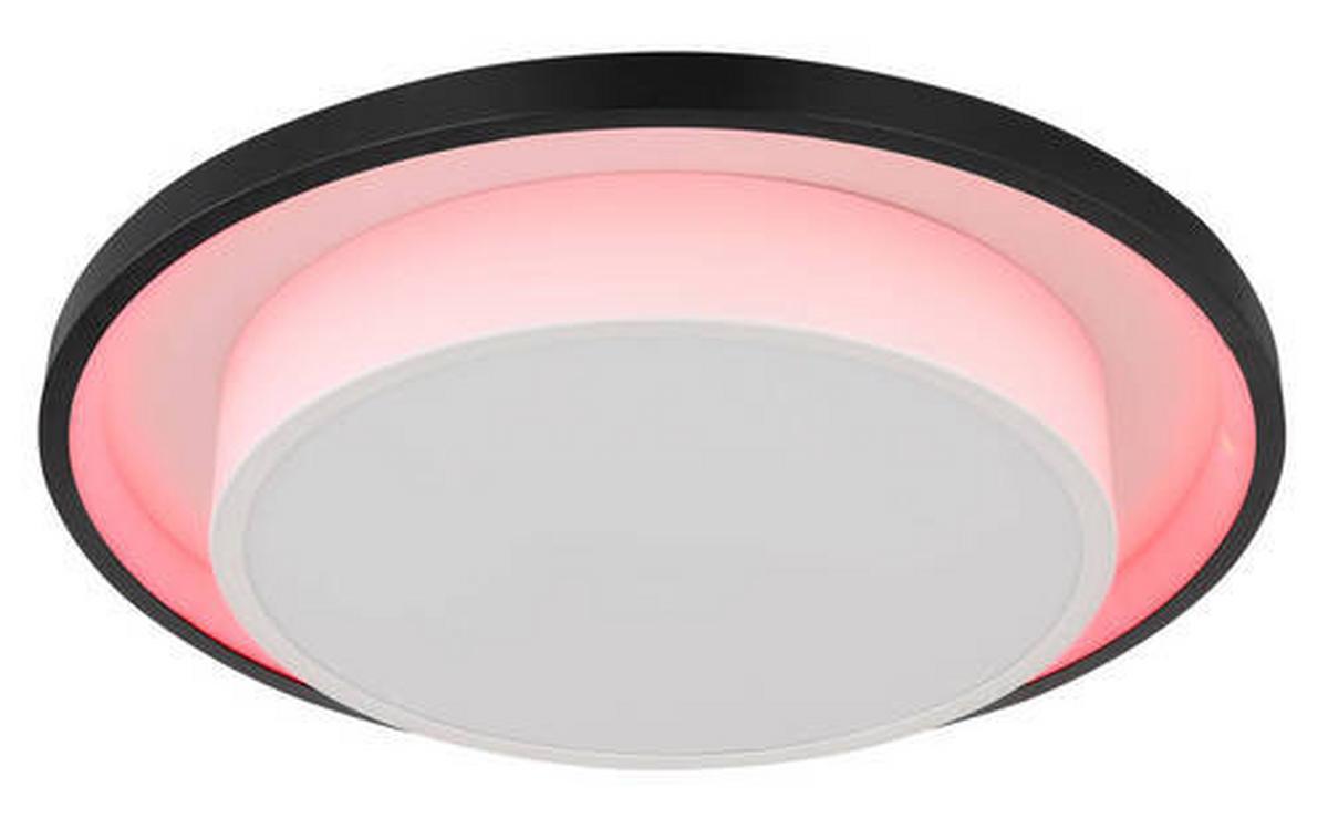 LED-Deckenleuchte Morgan Opal/Schwarz max. 21 Watt - Opal/Schwarz, Design, Kunststoff/Metall (39,5/5cm) - Globo