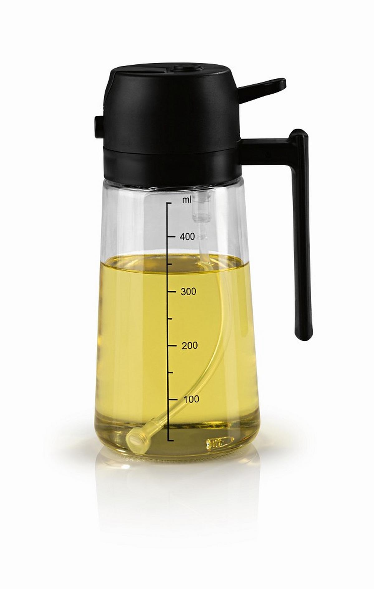 Ölsprüher Gourmetmaxx Schwarz ca. 470ml - Transparent, KONVENTIONELL, Glas/Kunststoff
