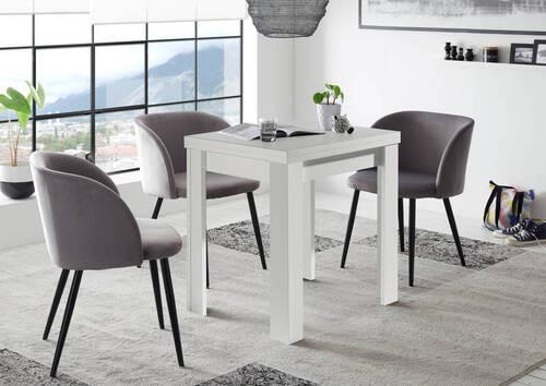 Masă extensibilă MONZI 80X60 - alb, Modern, material pe bază de lemn (80-136/78/60cm) - Mömax