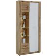 Vitrine Weiß/Eichefarben - Eichefarben/Silberfarben, KONVENTIONELL, Glas/Holzwerkstoff (91/198/35cm) - Modern Living Vitrine Weiß/Eichefarben - Eichefarben/Silberfarben, KONVENTIONELL, Glas/Holzwerkstoff (91/198/35cm) - Modern Living