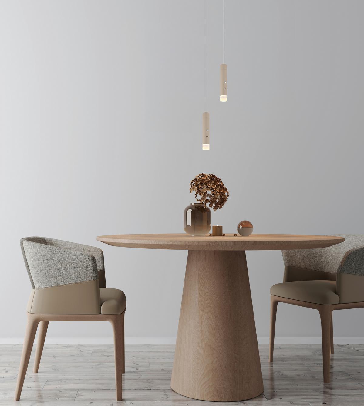 LAMPA WISZĄCA LED NOWA *SBN* - przejrzysty/kolor piaskowy, Basics, tworzywo sztuczne/metal (3,8/120cm) - Novel