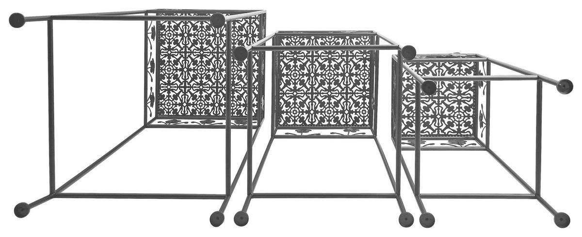 Set măsuțe suport flori PALMA 2 - negru, Trend, metal (30/30cm) - Modern Living