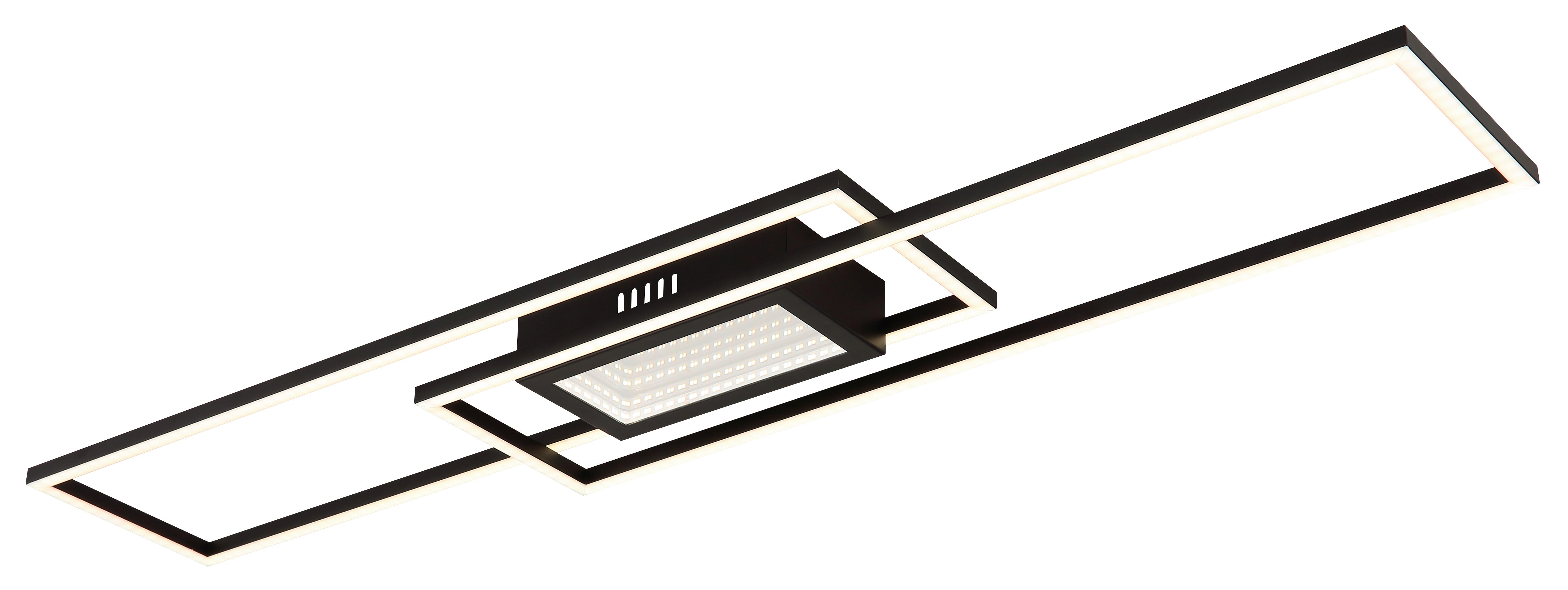 LED-DECKENLEUCHTE 48468-42 - Opal/Schwarz, Design, Kunststoff/Metall (96/19,6/5cm) - Globo