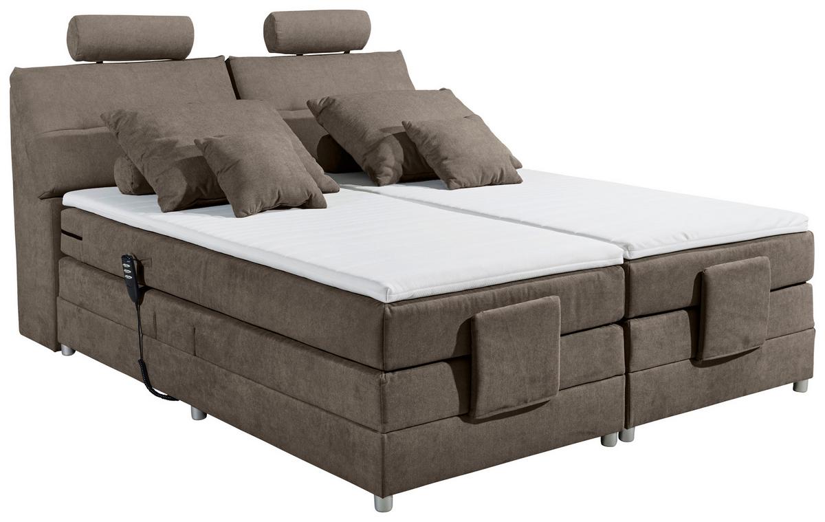 Boxspringbett Palermo elektrisch 180x200cm Braun - Silberfarben/Braun, MODERN, Holzwerkstoff/Kunststoff (180/200cm) - MID.YOU