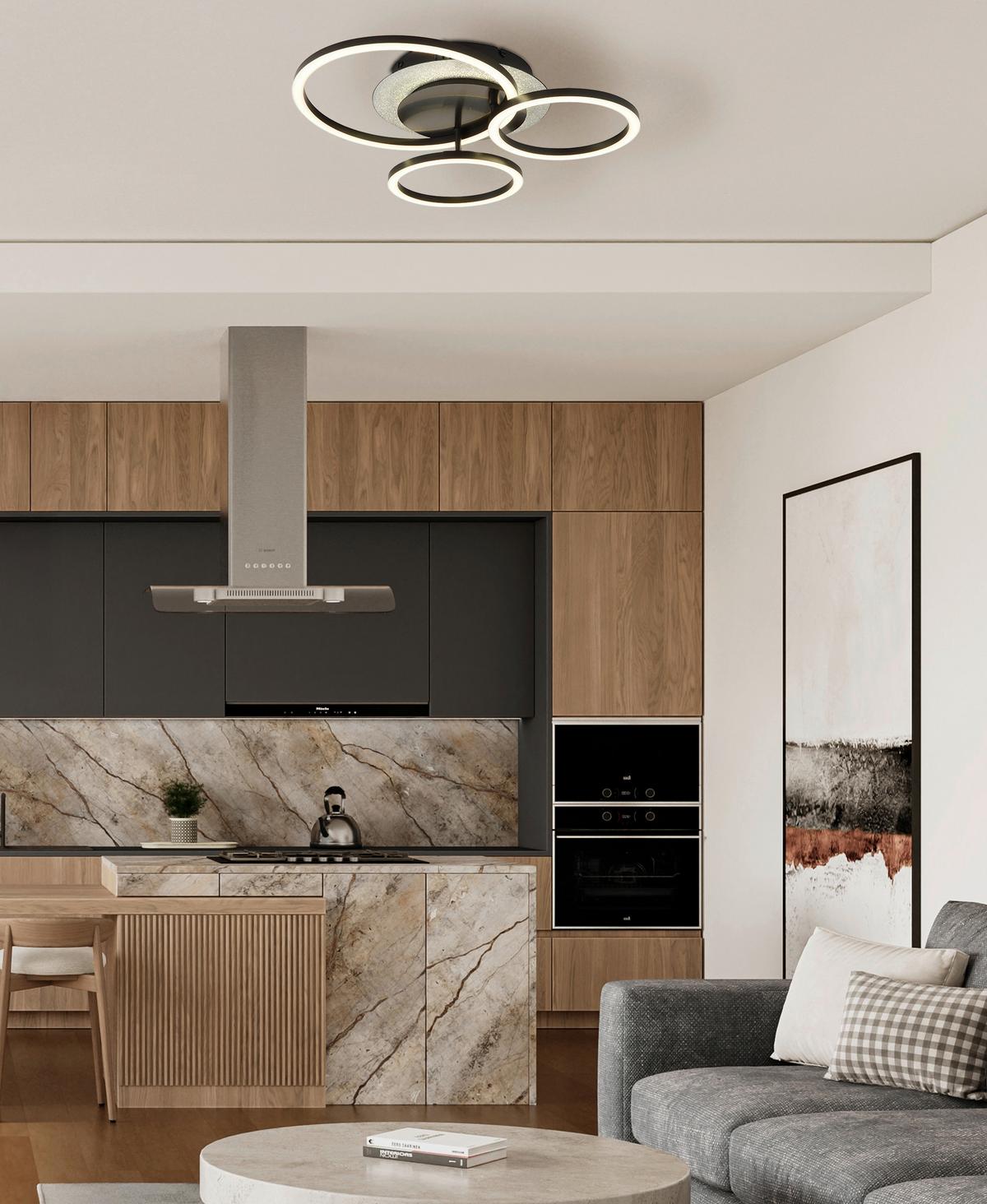 Led Stropna Svjetiljka Norberto - bijela/srebrne boje, Design, metal/plastika (46/42/11,5cm) - Globo