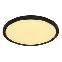 LED-Deckenleuchte Sapana Schwarz max. 18 Watt - Opal/Schwarz, Design, Kunststoff (29,4/2,5cm) - Globo