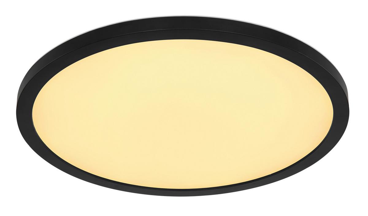 LED-Deckenleuchte Sapana Schwarz max. 18 Watt - Opal/Schwarz, Design, Kunststoff (29,4/2,5cm) - Globo