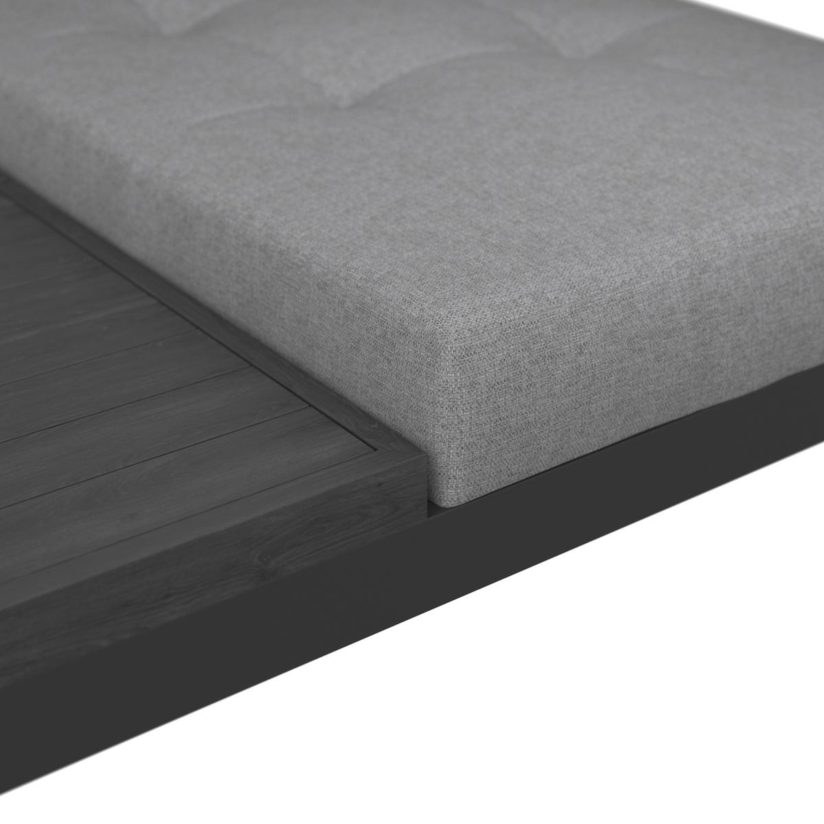 Gartenliege Avolina Hellgrau Metall/Outdoorstoff - Hellgrau, MODERN, Kunststoff/Textil (199/86/40cm) - Bessagi Garden