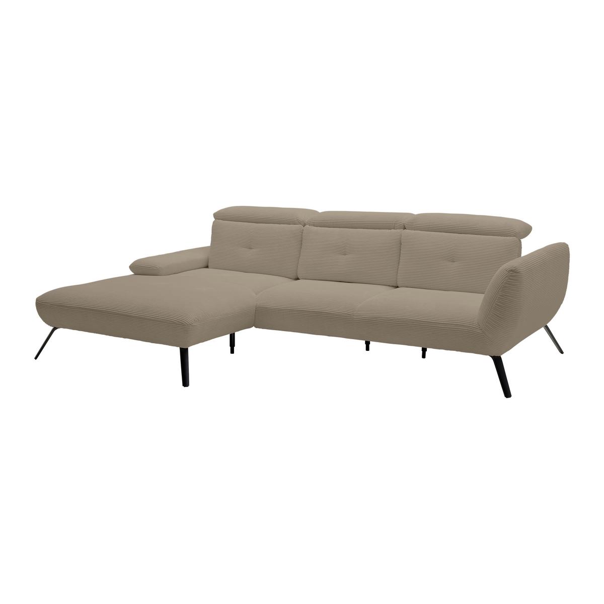 Wohnlandschaft Seattle Taupe - Taupe/Schwarz, MODERN, Holzwerkstoff/Textil (196/301cm) - Premium Living