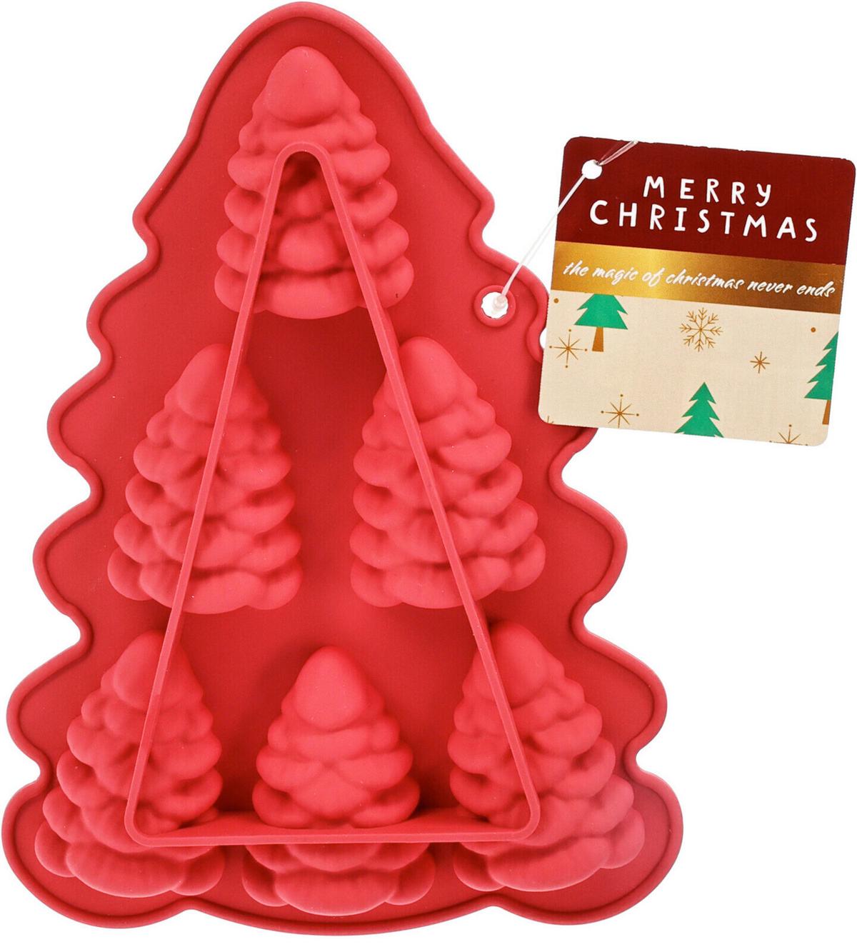 Sütőforma Tree - piros/zöld, műanyag (15,5/21/2cm)