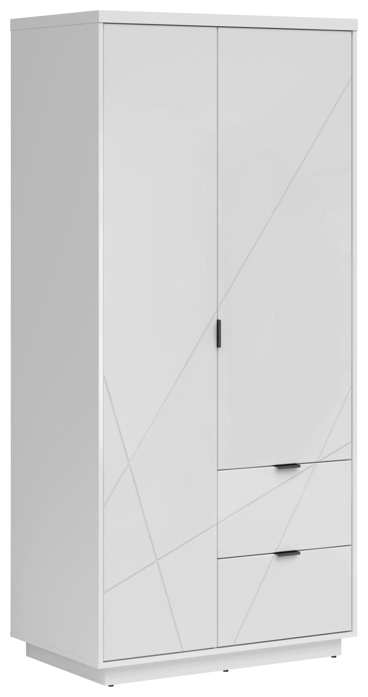 Ormar S Klasičnim Vratima Forn - bijela/bijela visoki sjaj, Moderno, drvni materijal/metal (94/200,5/56,5cm) - Modern Living