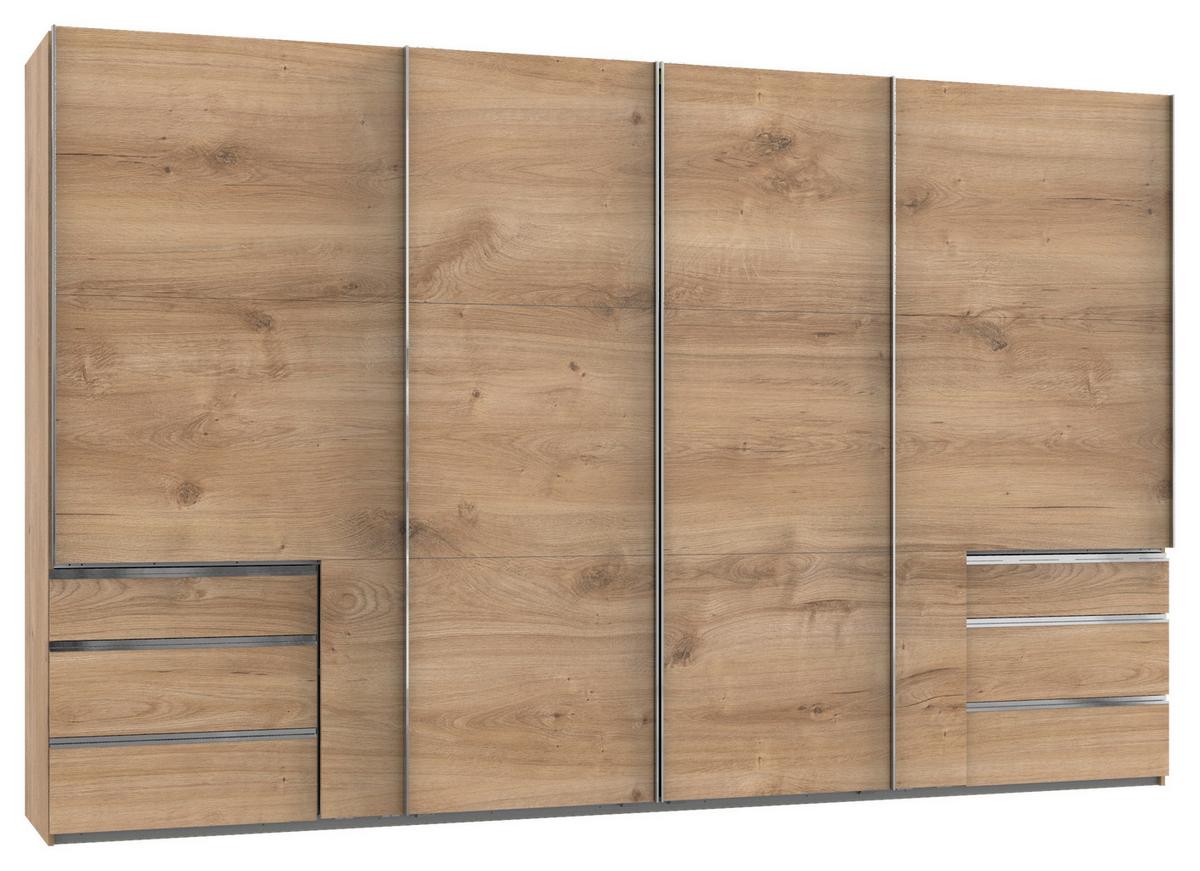 Ormar S Kliznim Vratima Level 36a - boje hrasta/boje kroma, Basics, drvni materijal/metal (350,00/216,00/65,00cm) - Modern Living