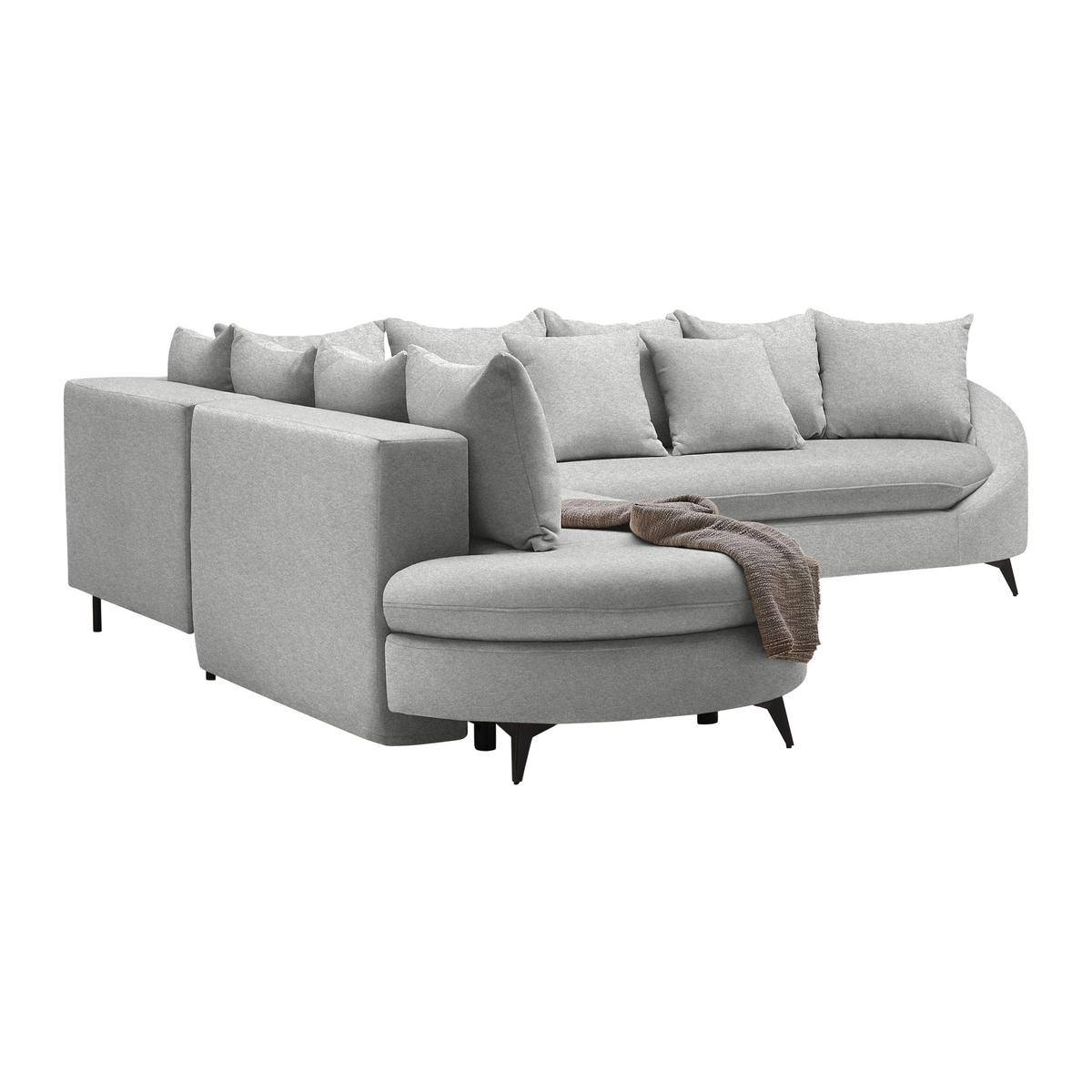 Ecksofa Axel Hellgrau - Hellgrau/Schwarz, MODERN, Textil/Metall (250/87/291cm) - Mömax
