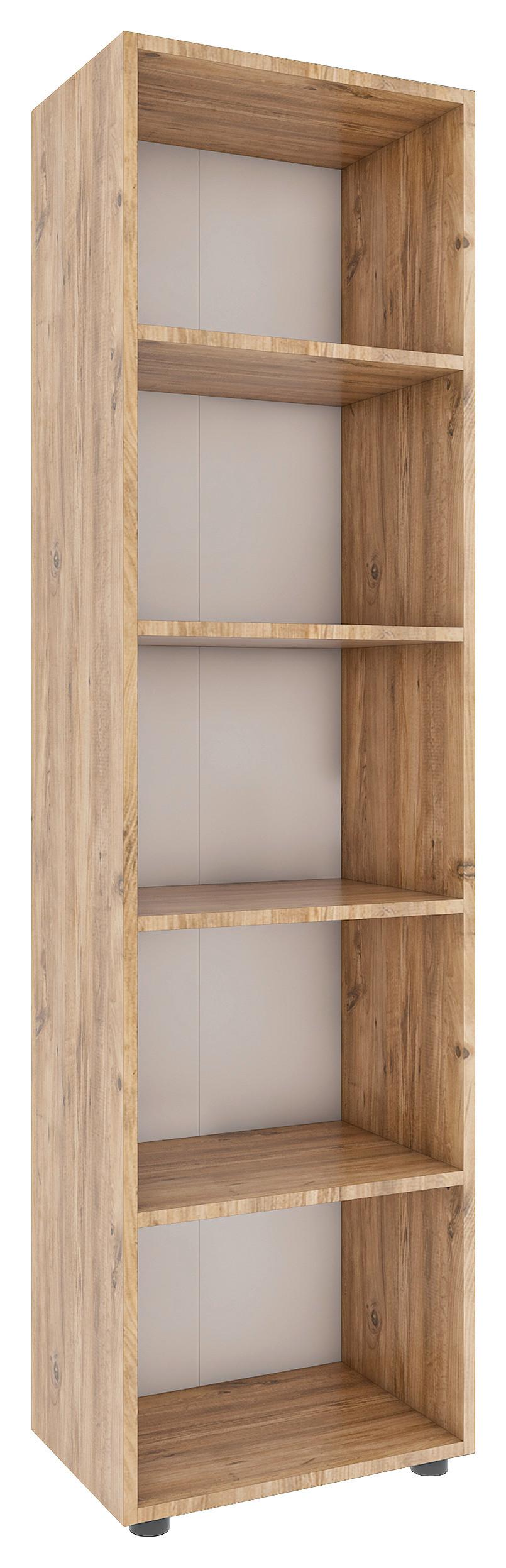 Regal Ulas 5, Hrast - črna/medeni hrast, Moderno, umetna masa/leseni material (49/178/32cm) - MID.YOU