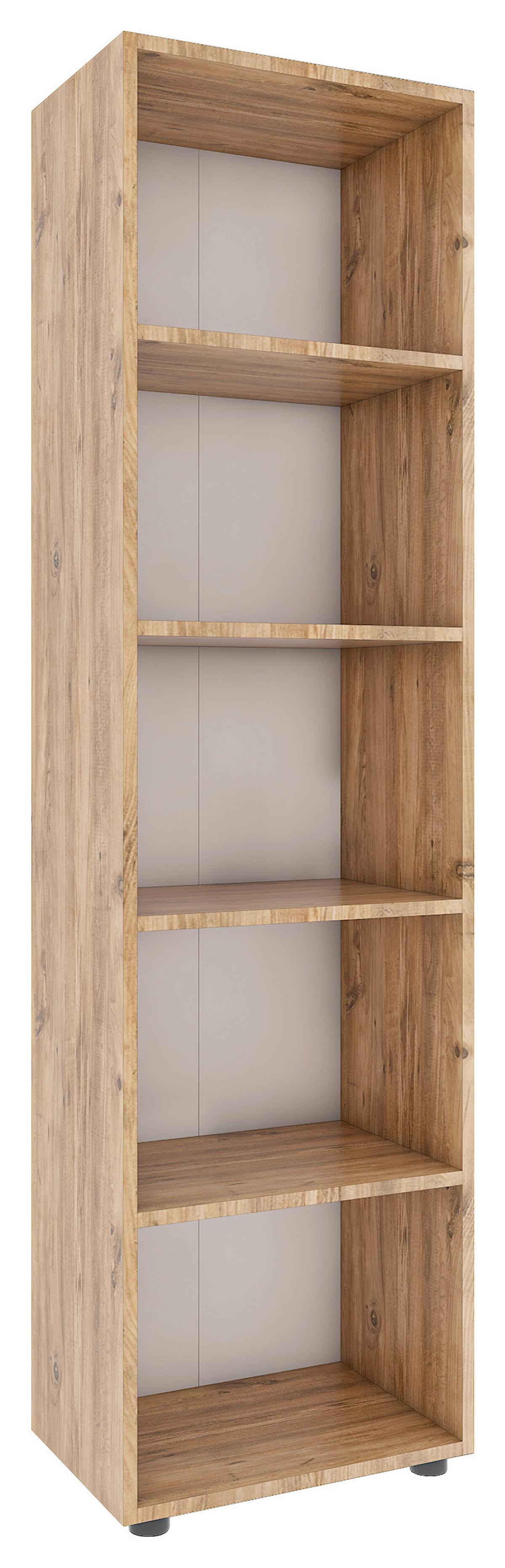 Regal Ulas 5, Hrast - črna/medeni hrast, Moderno, umetna masa/leseni material (49/178/32cm) - MID.YOU