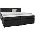 Boxspringbett in Schwarz, ca. 180x200cm - Schwarz, Kunststoff/Textil (202/188/90,5cm) - Modern Living