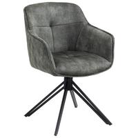 KRZESŁO Z PODŁOKIETNIKAMI SEBA - czarny/ciemnozielony, Modern, metal/tkanina (58/83/60cm) - Livetastic