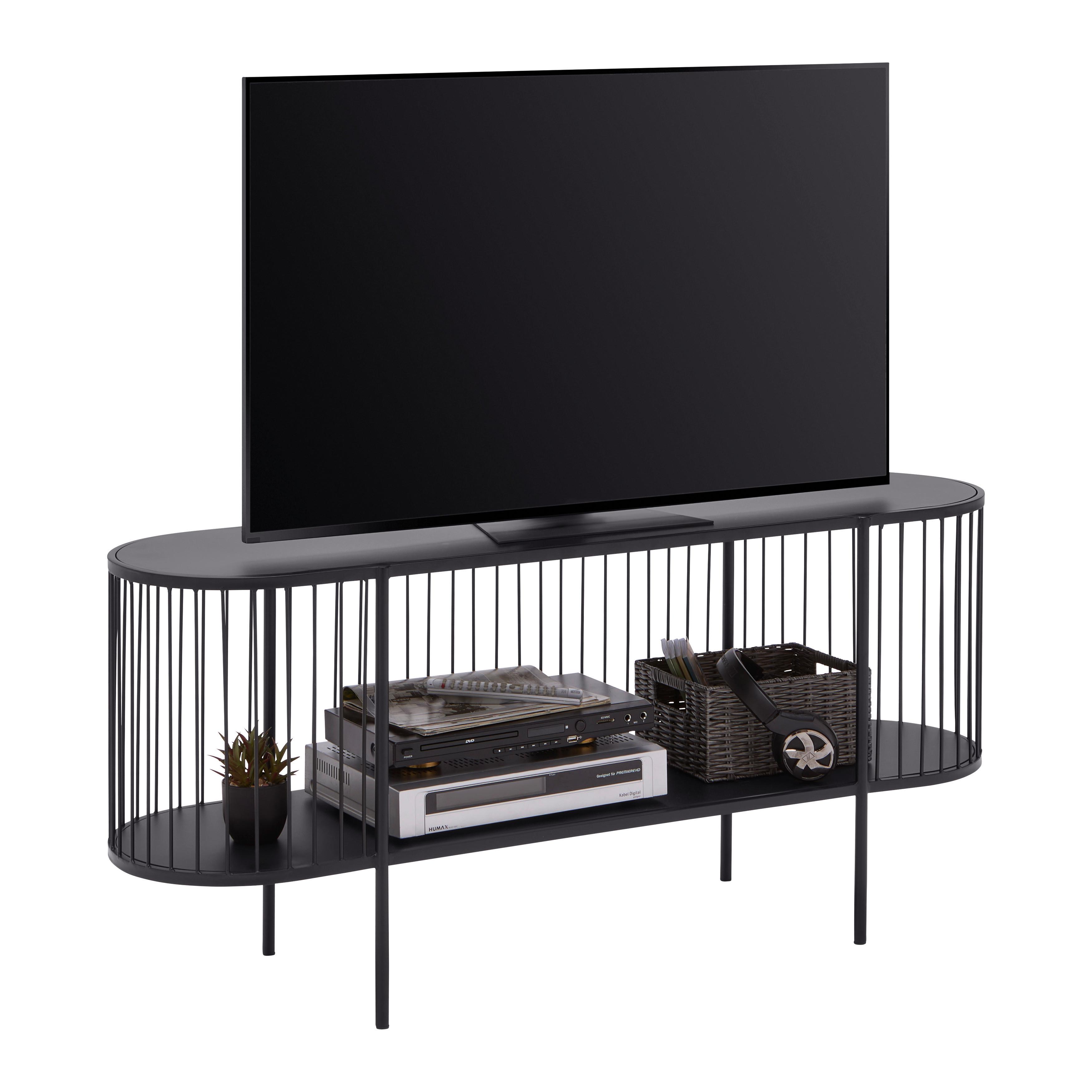 Tv Komoda Tiago - crna, Lajfstajl, metal (120/54/34cm) - Modern Living