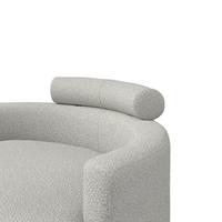 Fotelj Bianca, Siva - siva/naravne barve, Moderno, tekstil/les (111/69/152cm) - Bessagi Home