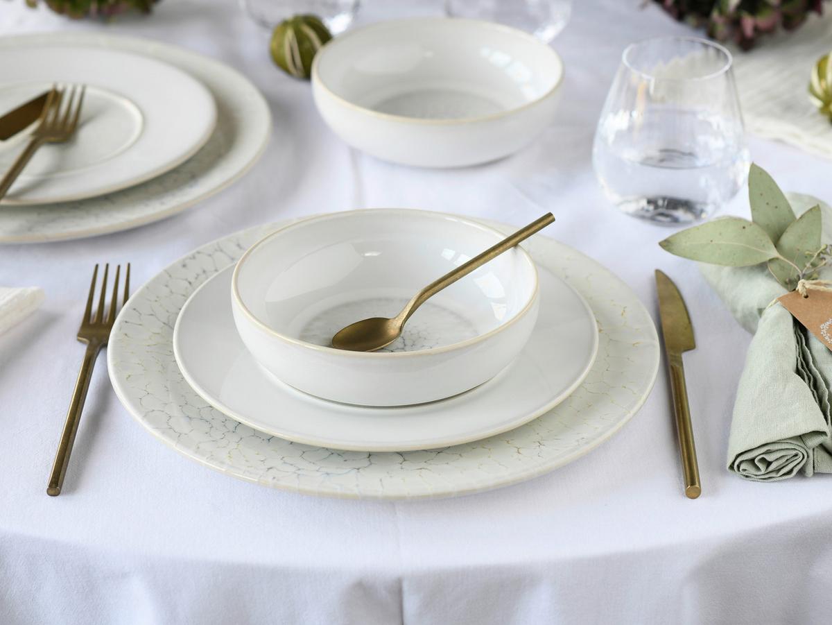 Jedilni Servis Unico Toscania, 12-Delni - krem barve/bela, Basics, keramika - Creatable