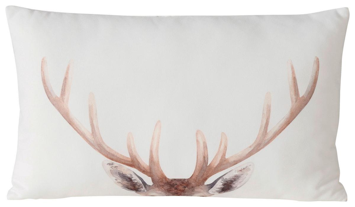 Zierkissen Aspen Braun/Weiß ca. 50x30cm - Braun/Weiß, ROMANTIK / LANDHAUS, Textil (50/30cm)