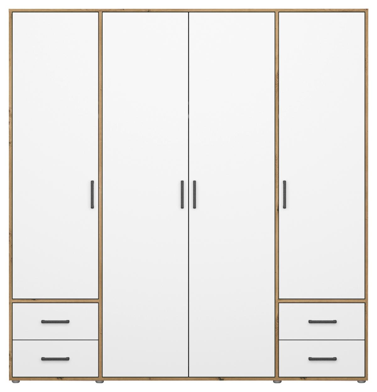 DULAP USI ROTATIVE VOYAGER - alb/stejar Artisan, Modern, material pe bază de lemn (187/194/53cm) - Modern Living