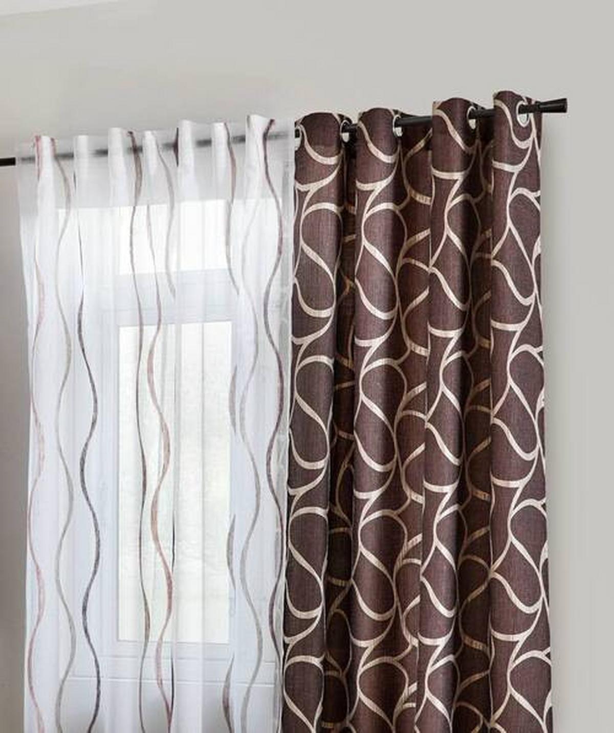 ZASŁONA NA PRZELOTKACH RAVI - oberżyna, Design, tkanina (140/245cm) - Esposa