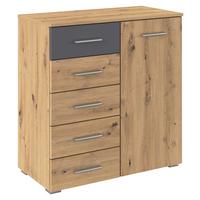 Komoda Foster - siva/hrast Artisan, Konvencionalno, drvni materijal/plastika (80/84/40cm) - Modern Living