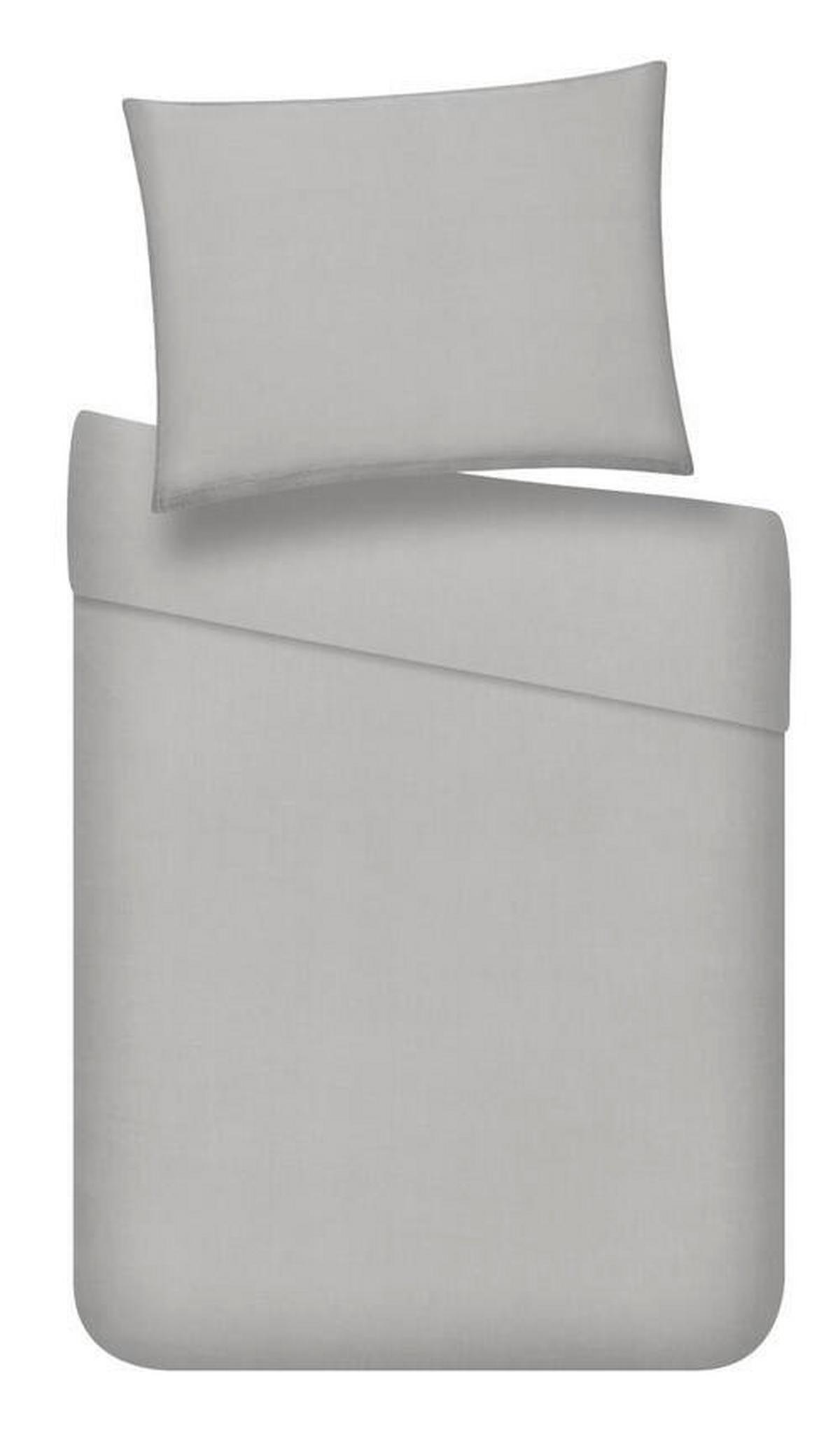Bettwäsche Stone Washed Uni 160x210cm - Hellgrau, Romantik / Landhaus, Textil (160/210cm) - Modern Living