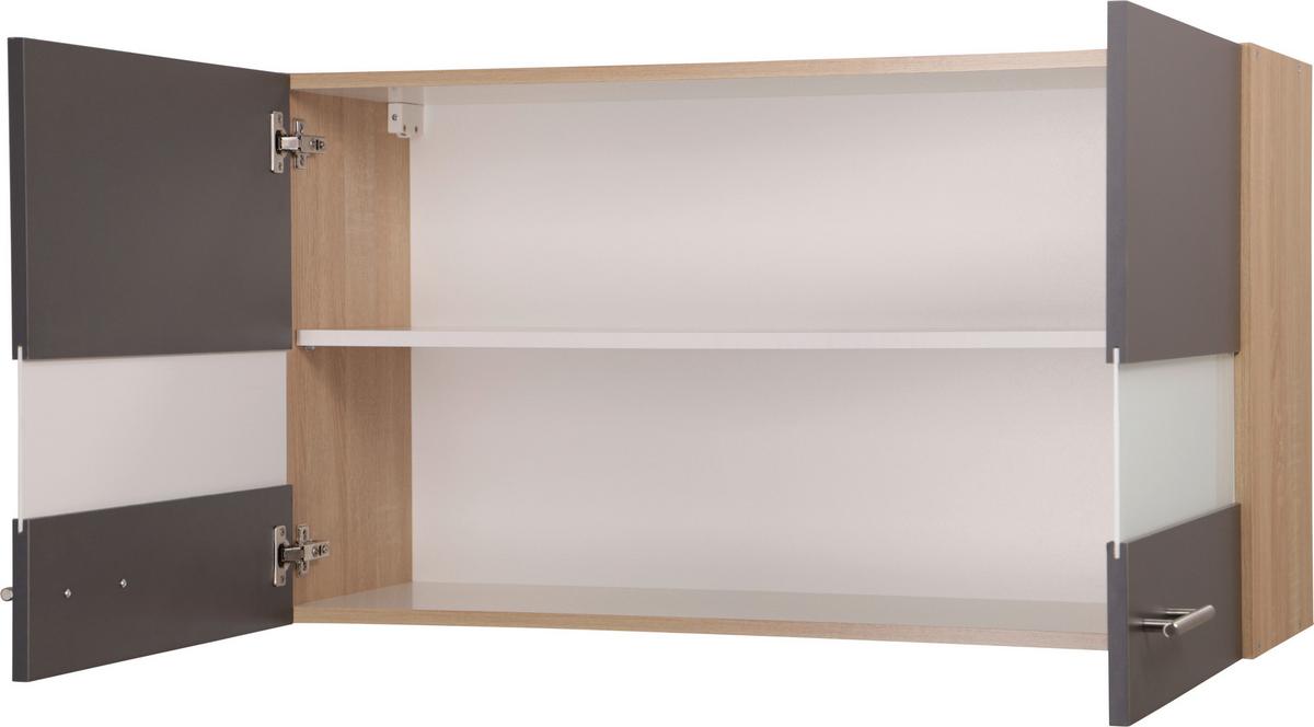 Kuhinjska Zgornja Omarica Merle, Barva Hrasta, Siva - srebrne barve/siva, Basics, kovina/steklo (100/56,1/34,6cm) - Respekta