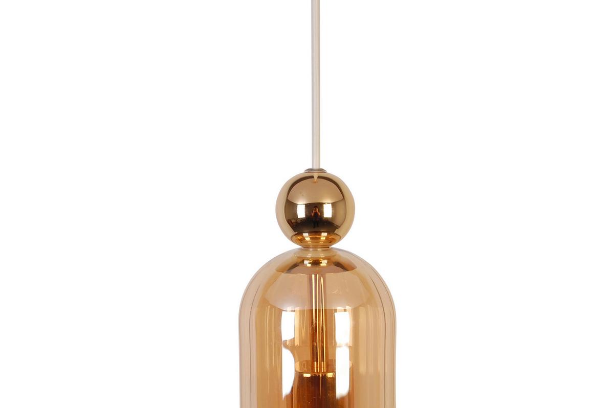 Hängeleuchte Dubai Bernsteinfarben max. 40 Watt - Bernsteinfarben, Trend, Glas/Metall (10/134,7cm) - Novel