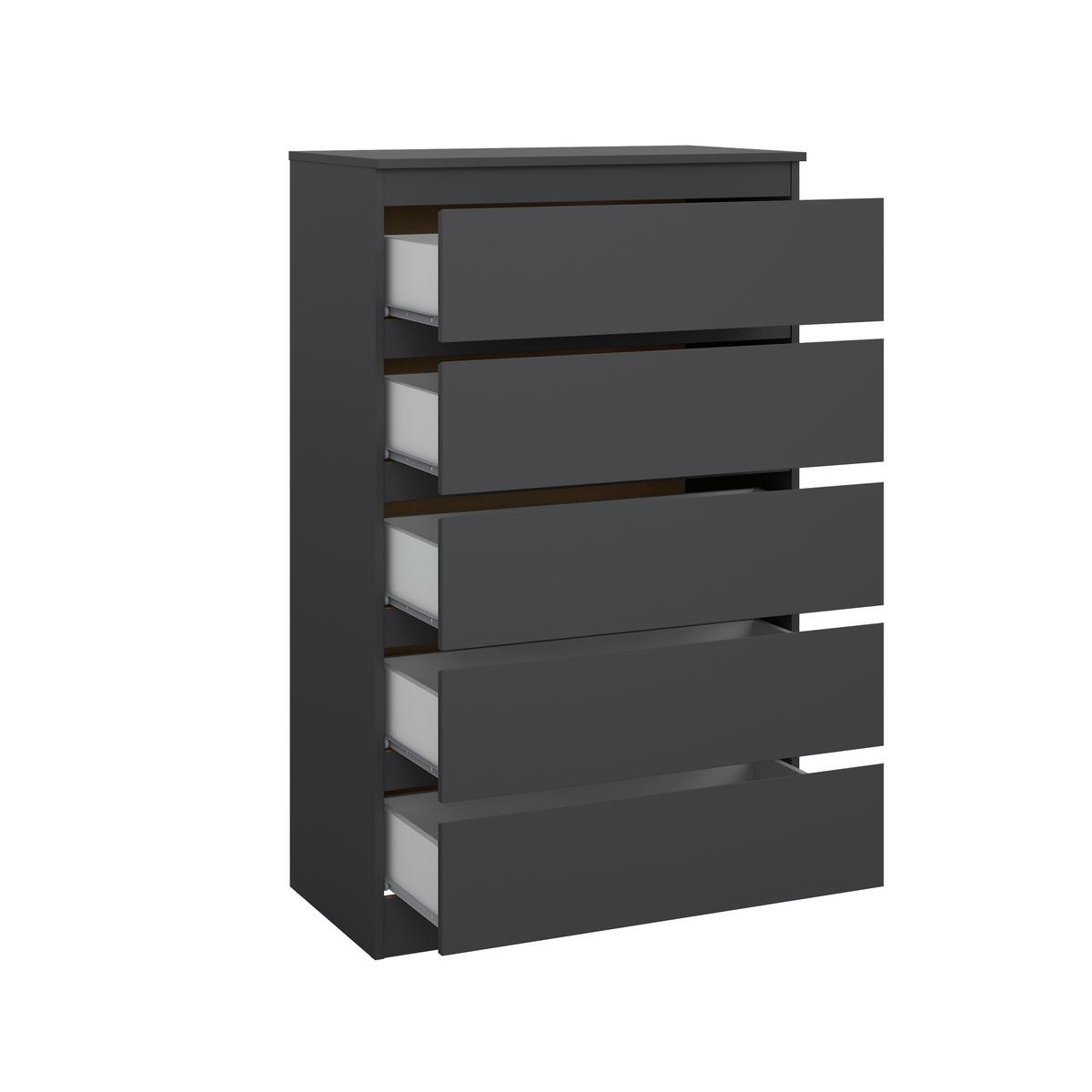 Kommode Mara 5 Anthrazit - Anthrazit, KONVENTIONELL, Holz/Holzwerkstoff (77/125/42cm) - Mömax