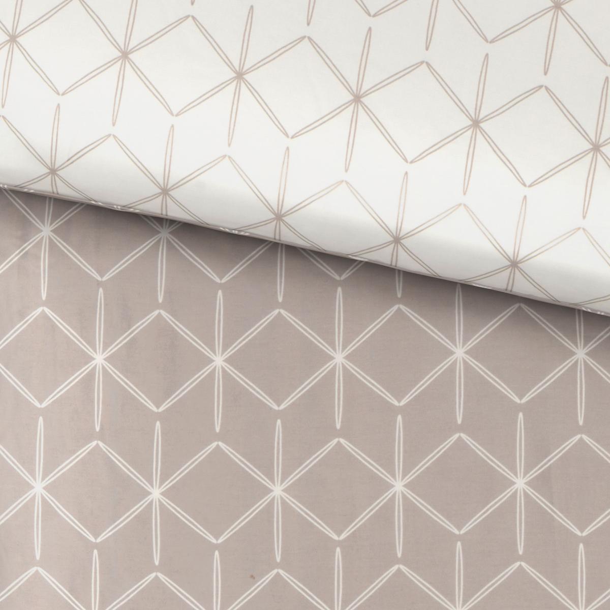 Bettwäsche Bio-Lisa in Naturfarben ca. 135x200cm - Naturfarben/Weiß, MODERN, Textil (135/200cm) - ecoTree