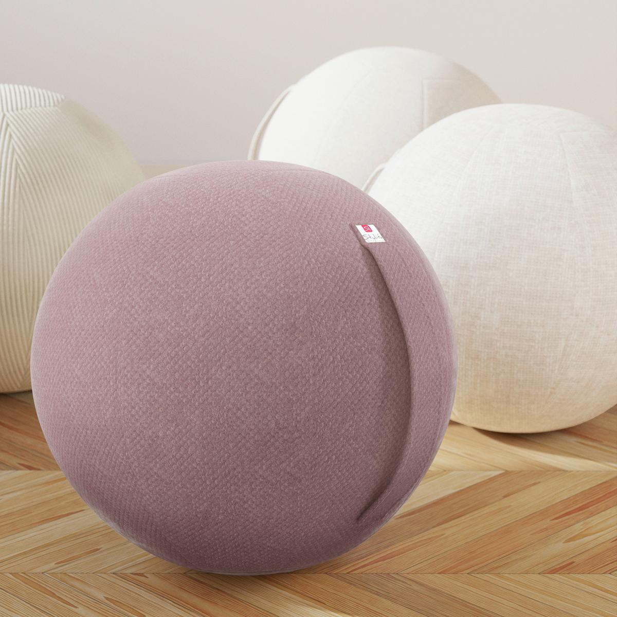 PIŁKA DO SIEDZENIA SCOOBY - brudny róż, Design, tkanina (60/60/60cm) - Stylife