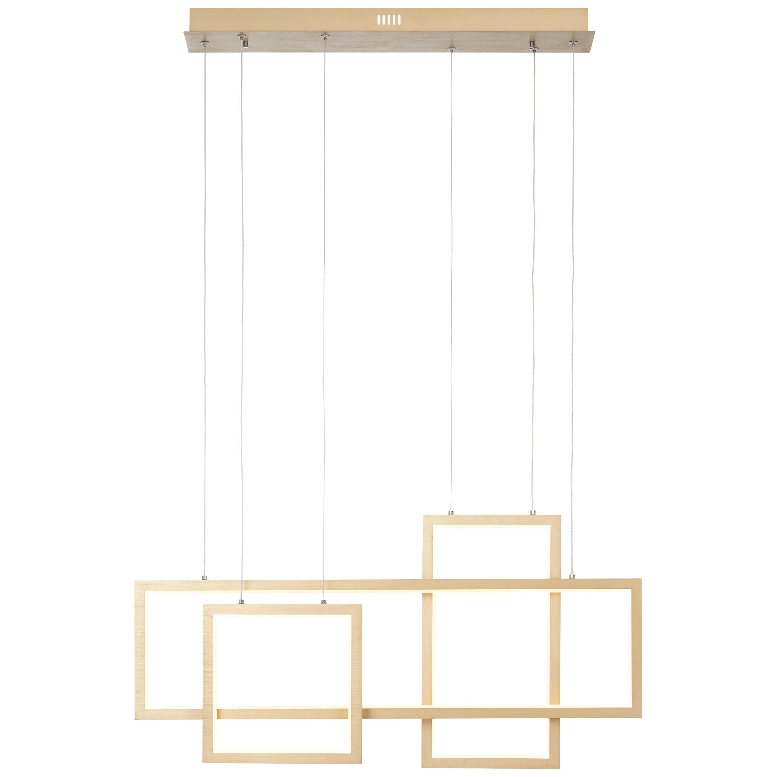 LAMPA WISZĄCA LED G99196/54 GWYN - kolor aluminiowy/kolor złoty, Design, tworzywo sztuczne/metal (124/80/13cm)