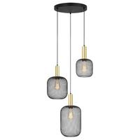 Hängeleuchte Drato Schwarz max. 25 Watt - Goldfarben/Schwarz, MODERN, Metall (39/34/120cm) - Mömax