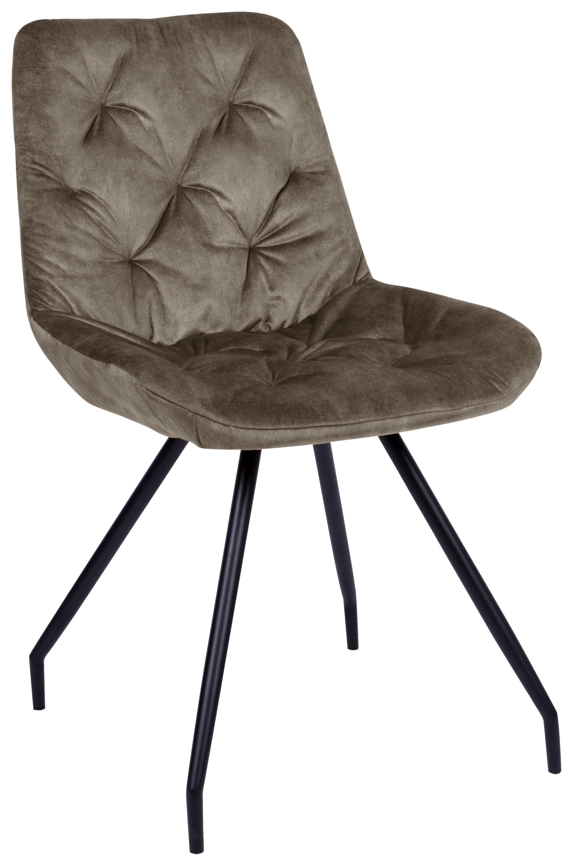 KRZESŁO ULI - czarny/taupe, Design, metal/tkanina (51/88/66cm) - Novel