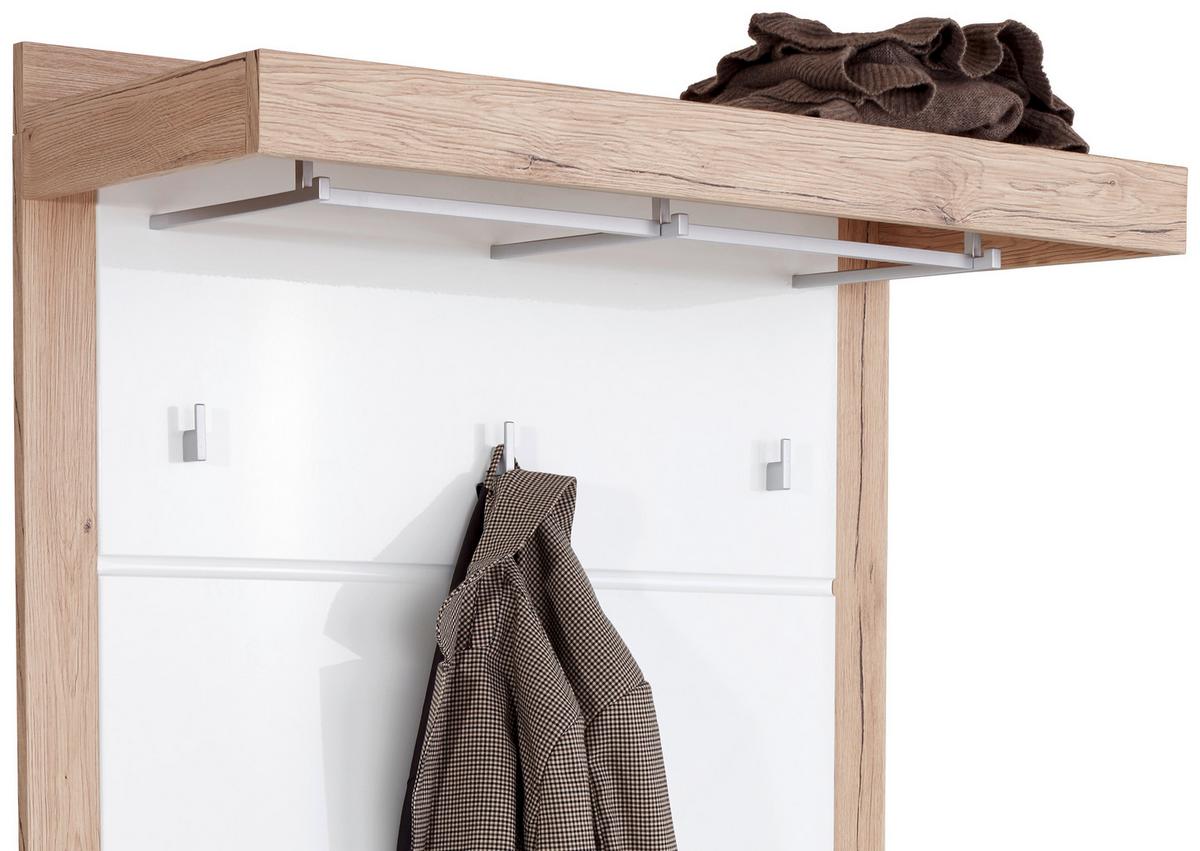 Garderobni Panel Malta - bijela/boje hrasta, Moderno, drvni materijal (94,9/147,7/34cm) - Modern Living