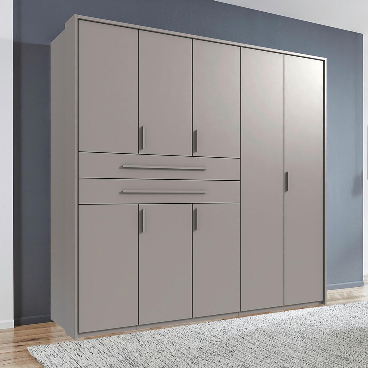 Kleiderschrank Lumio Grau/Sahara - Grau/Sahara, KONVENTIONELL, Holzwerkstoff (225/208/58cm) - Modern Living
