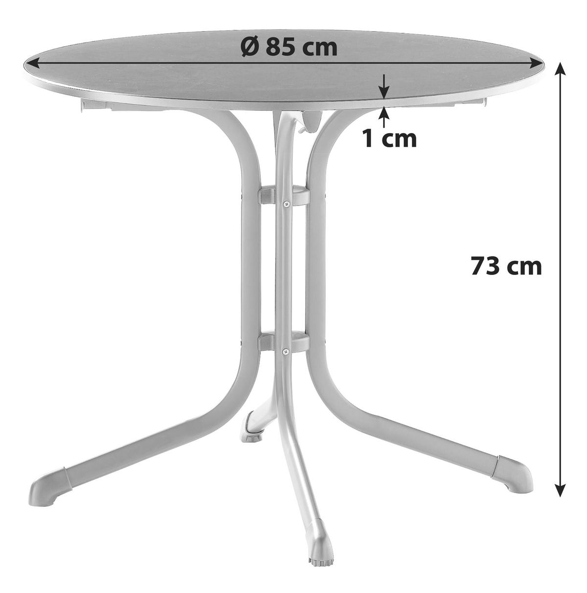 Gartenklapptisch Anthrazit - Anthrazit/Grau, MODERN, Holzwerkstoff/Metall (85/85/73cm) - Sieger