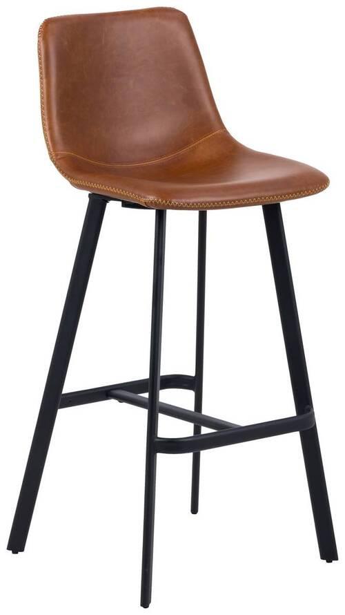 STOŁEK BAROWY I_OREGON - kremowy/czarny, Trend, metal/tkanina (46,5/103/50cm)