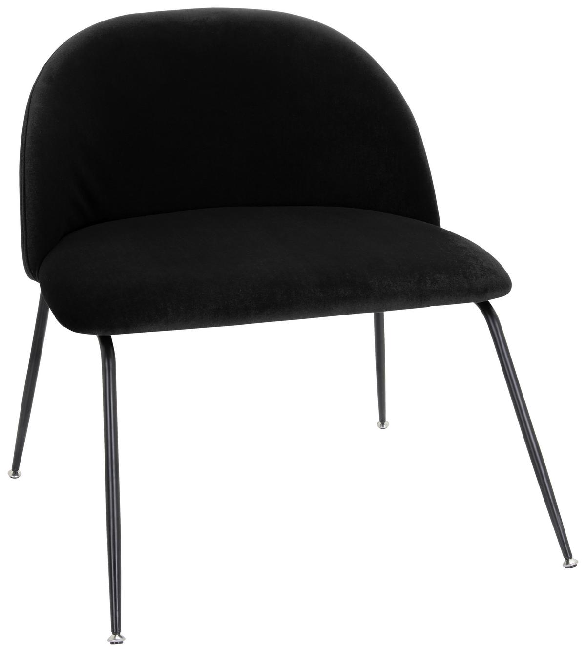 Stol Velvo, Črna - črna, Basics, kovina/tekstil (72/80/65cm) - MID.YOU