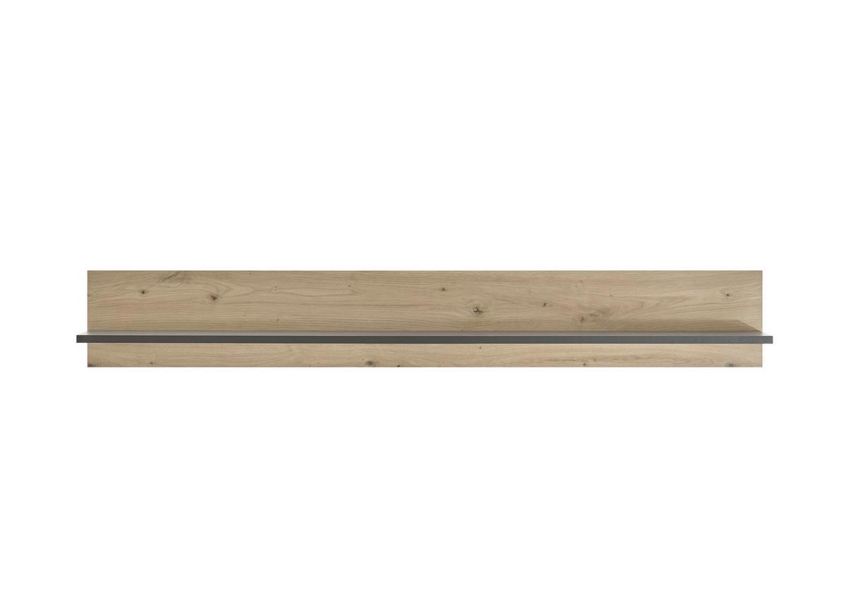 Wohnwand Clair Graphitfarben/Eiche Artisan - Graphitfarben/Eiche Artisan, Design, Glas/Holzwerkstoff (290/194/40cm) - MID.YOU