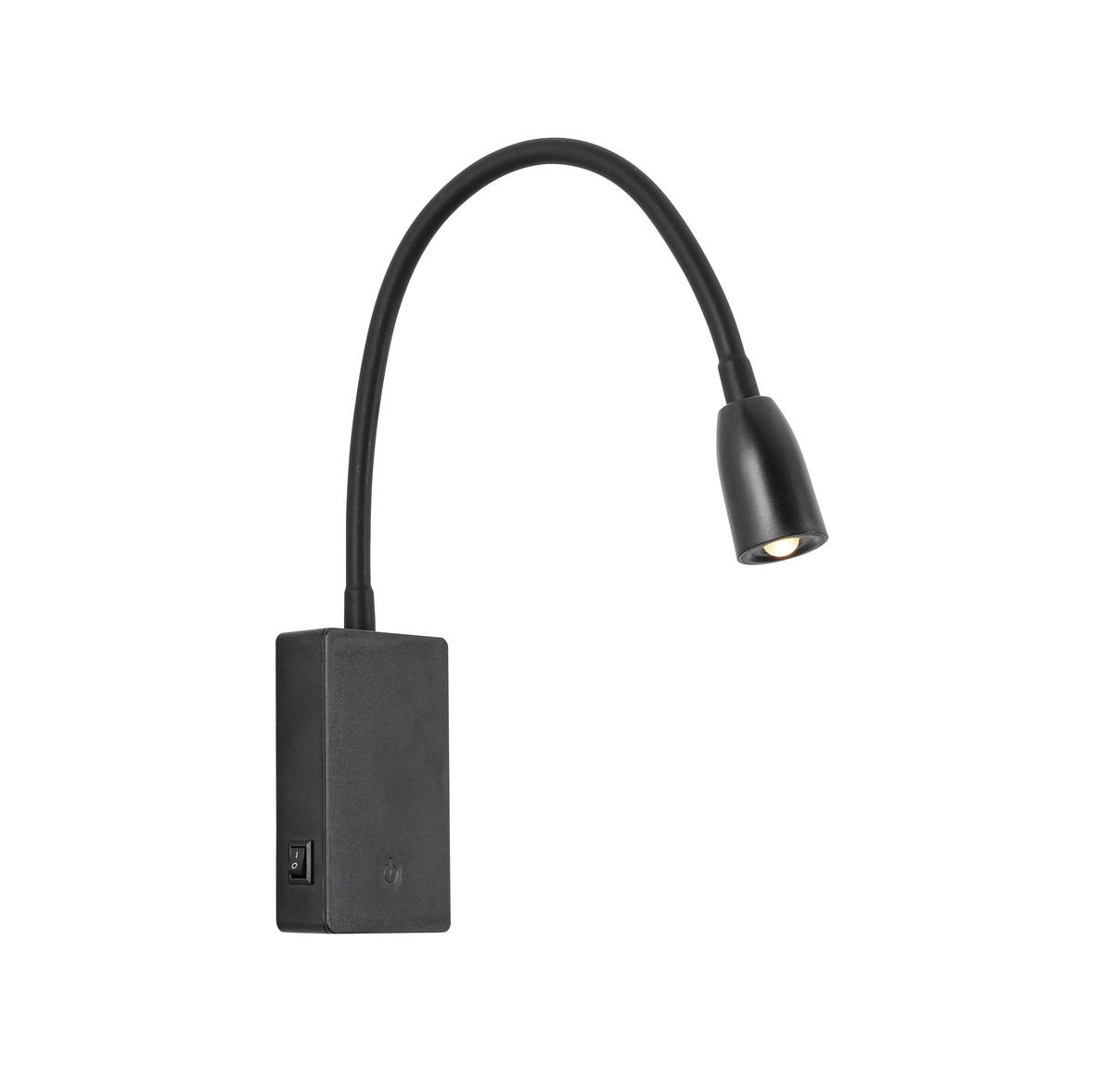 Led Zidna Svjetiljka Witi - crna, Moderno, metal/plastika (3,08/7/max 49,65cm) - Mömax