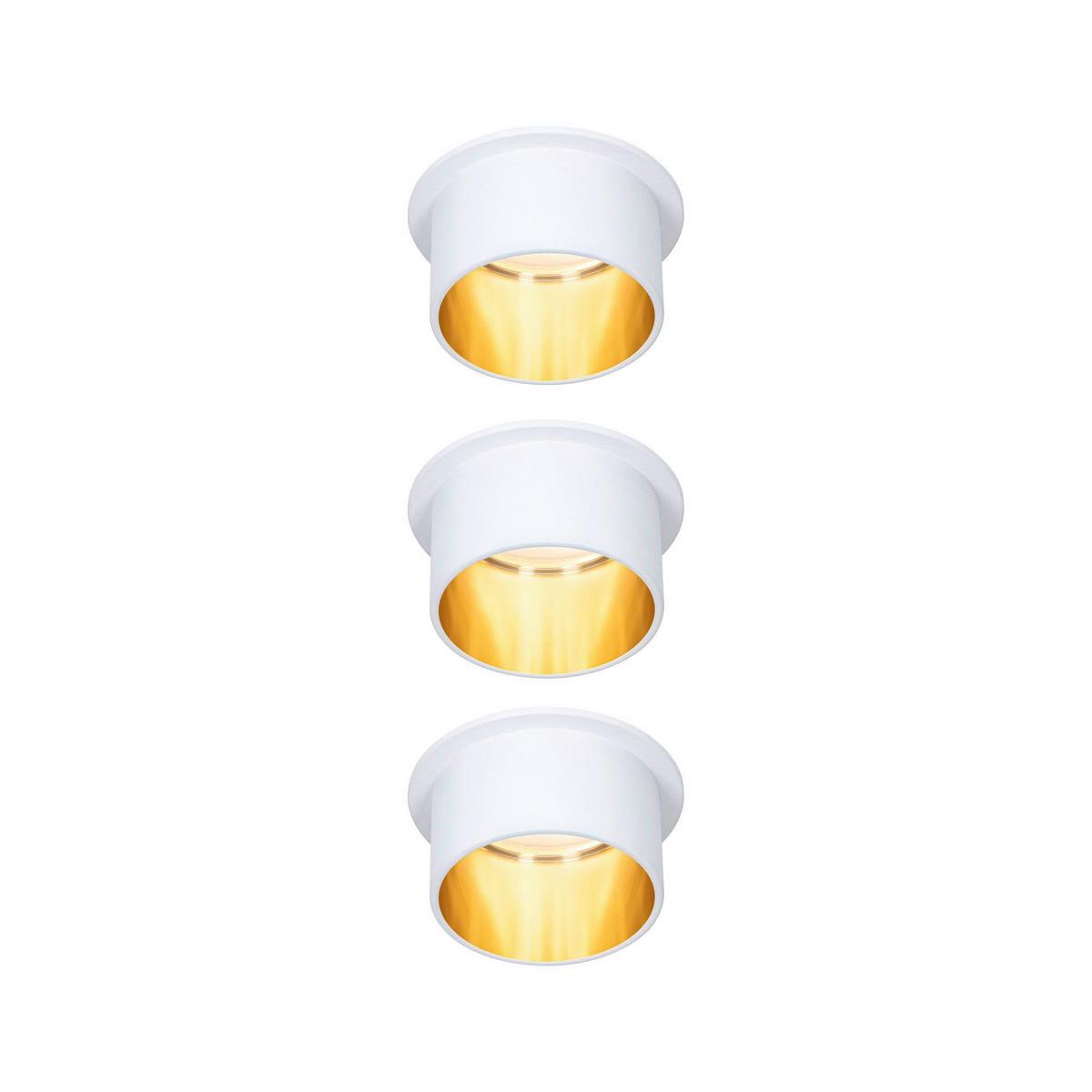 Deckenleuchte Coin Gil in Weiß/Goldfarben max. 6 W - Goldfarben/Weiß, Basics, Metall (6,8/3,3cm) - Paulmann
