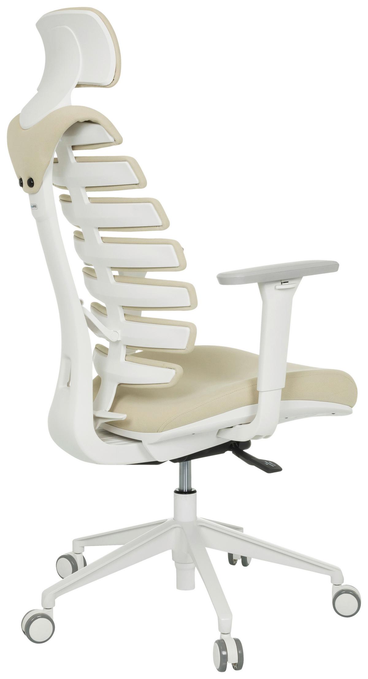 Pisarniški Stol Ergo Line W, Bež - bela/bež, Moderno, umetna masa/tekstil (67/116 - 133/65cm) - MID.YOU